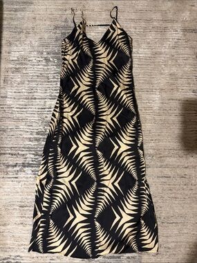 ba&sh Black & Cream Geometric Slip Dress, 2
